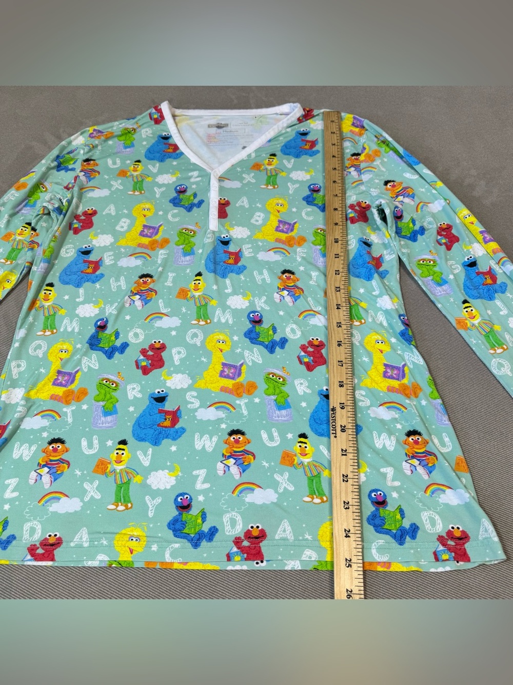 Little Sleepies Womens Spelling With Sesame Street Pajama Set Size Medium - Picture 12 of 16